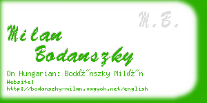 milan bodanszky business card